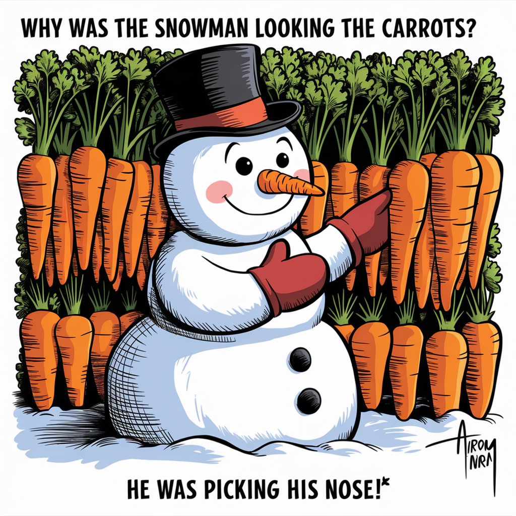  Why was the snowman looking through the carrots?